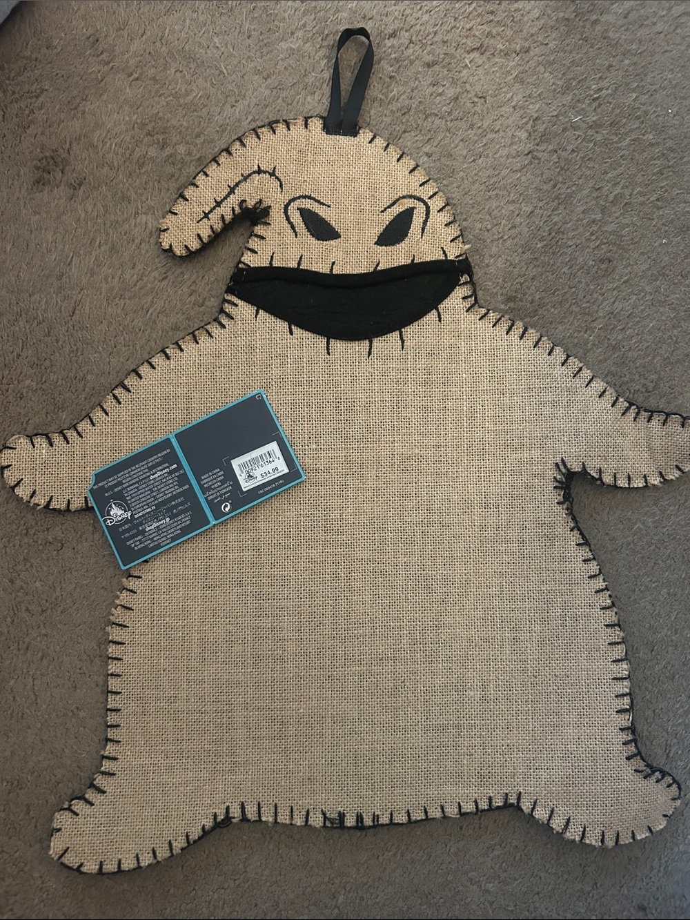 Disney Oogie Boogie Burlap-Style Trick-or-Treat Bag in Beige & Black